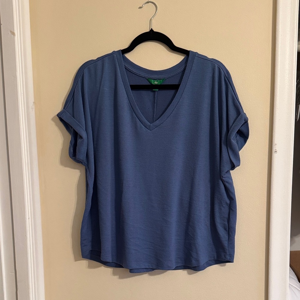 dip Relaxed Fit Blue V-Neck Tee